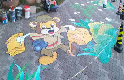 大足夏季画地面彩绘会遇到的问题