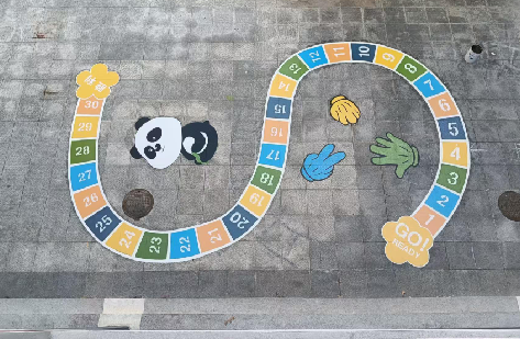大足地面游戏彩绘
