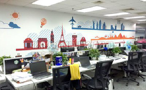 大足教你设计办公室墙绘的方法。
