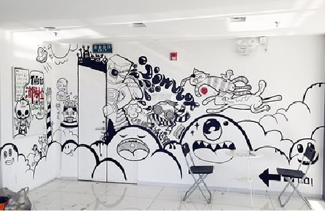 大足手绘墙并非传统涂鸦。